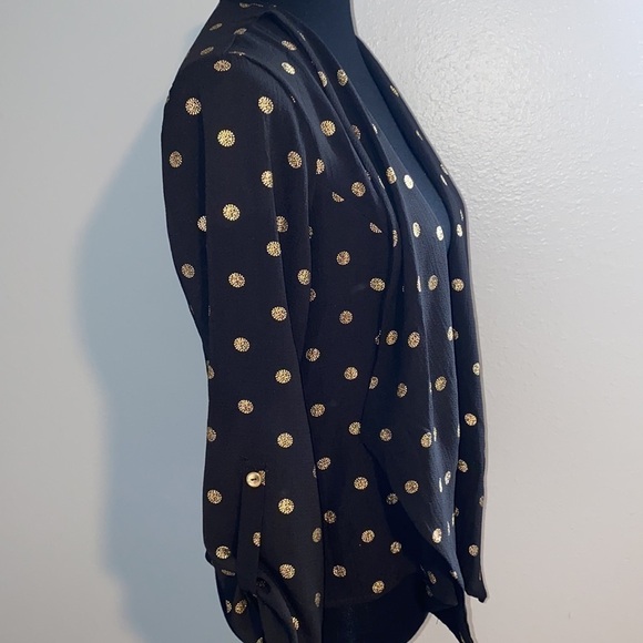 Beautiful black & gold polka dot Jacket Large - Picture 5 of 9